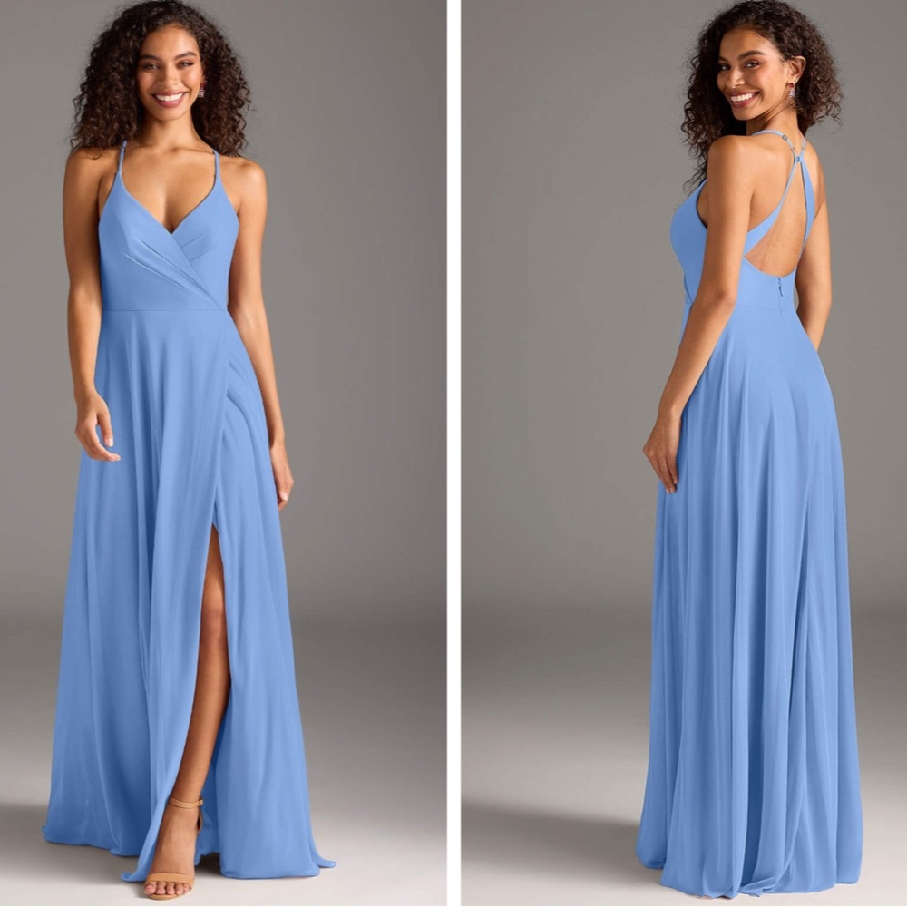 Azazie Bridesmaids Dress in Steel Blue
